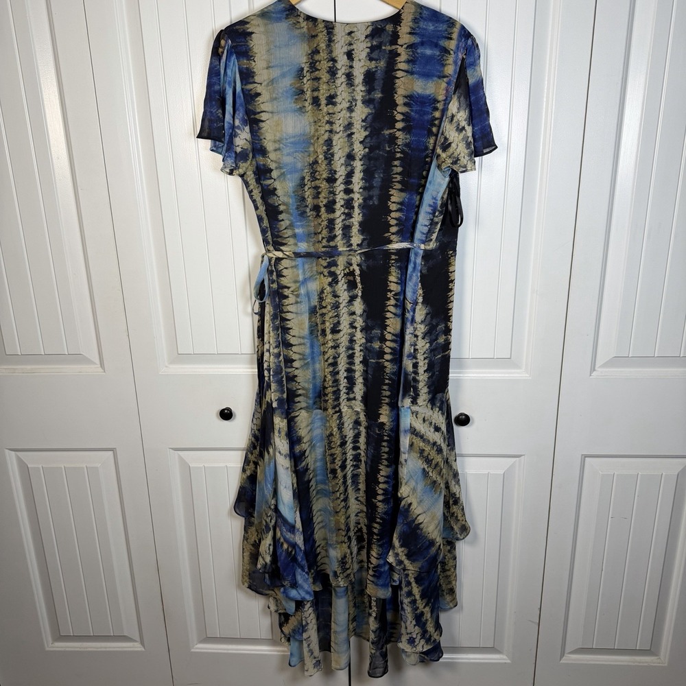 INC International Concepts Tie Dye Wrap Dress Fairy Tiered Women's Sz 18W New - Picture 7 of 8